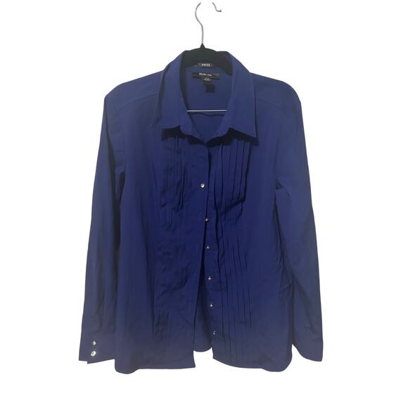Style & Co Blue Button Down Medium NWT - Picture 1 of 4